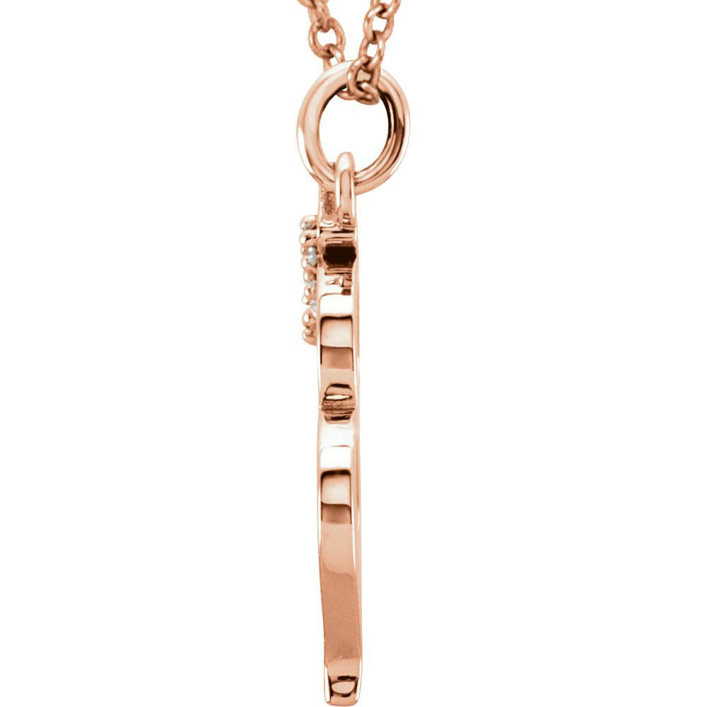Alternate view of the The Abbey 14k Rose Gold Diamond Lower Case Initial 'm' Necklace 16 In by The Black Bow Jewelry Co.