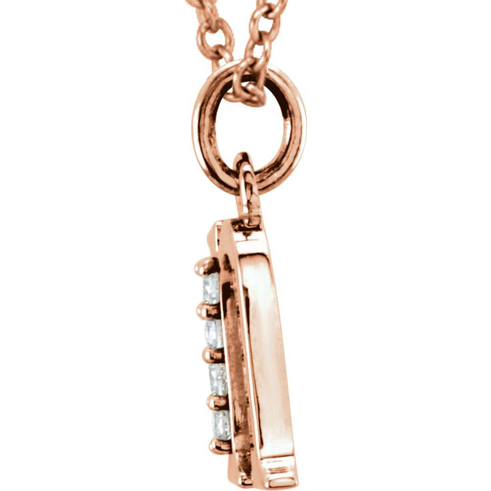 Alternate view of the The Abbey 14k Rose Gold Diamond Lower Case Initial 'n' Necklace 16 In by The Black Bow Jewelry Co.