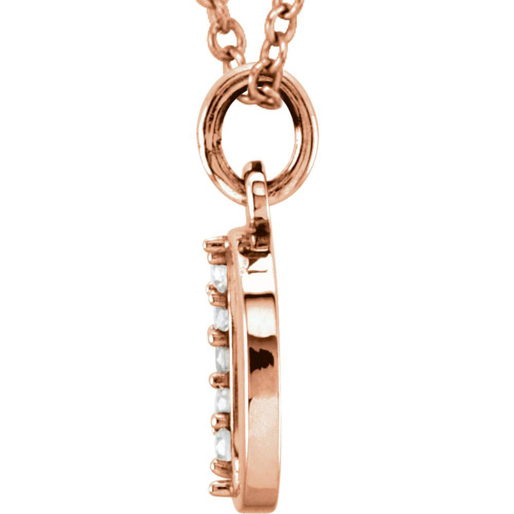 Alternate view of the The Abbey 14k Rose Gold Diamond Lower Case Initial 'o' Necklace 16 In by The Black Bow Jewelry Co.