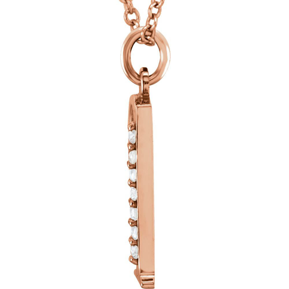 Alternate view of the The Abbey 14k Rose Gold Diamond Lower Case Initial 'q' Necklace 16 In by The Black Bow Jewelry Co.
