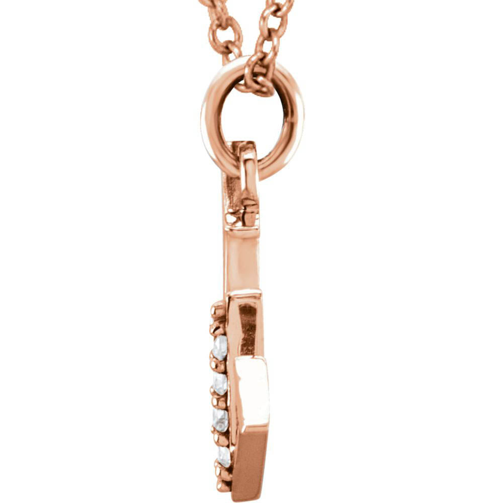 Alternate view of the The Abbey 14k Rose Gold Diamond Lower Case Initial 'w' Necklace 16 In by The Black Bow Jewelry Co.