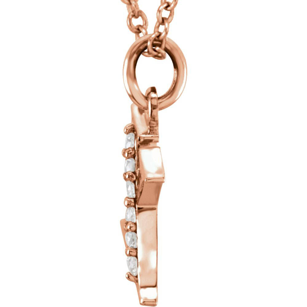 Alternate view of the The Abbey 14k Rose Gold Diamond Lower Case Initial 'x' Necklace 16 In by The Black Bow Jewelry Co.
