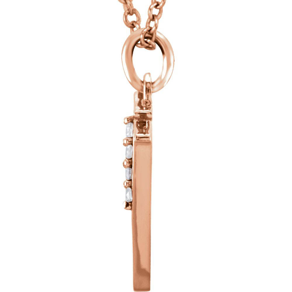 Alternate view of the The Abbey 14k Rose Gold Diamond Lower Case Initial 'y' Necklace 16 In by The Black Bow Jewelry Co.