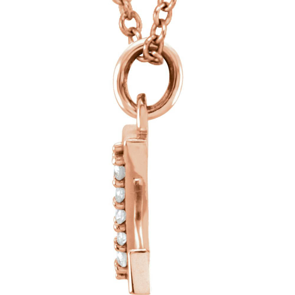 Alternate view of the The Abbey 14k Rose Gold Diamond Lower Case Initial 'z' Necklace 16 In by The Black Bow Jewelry Co.