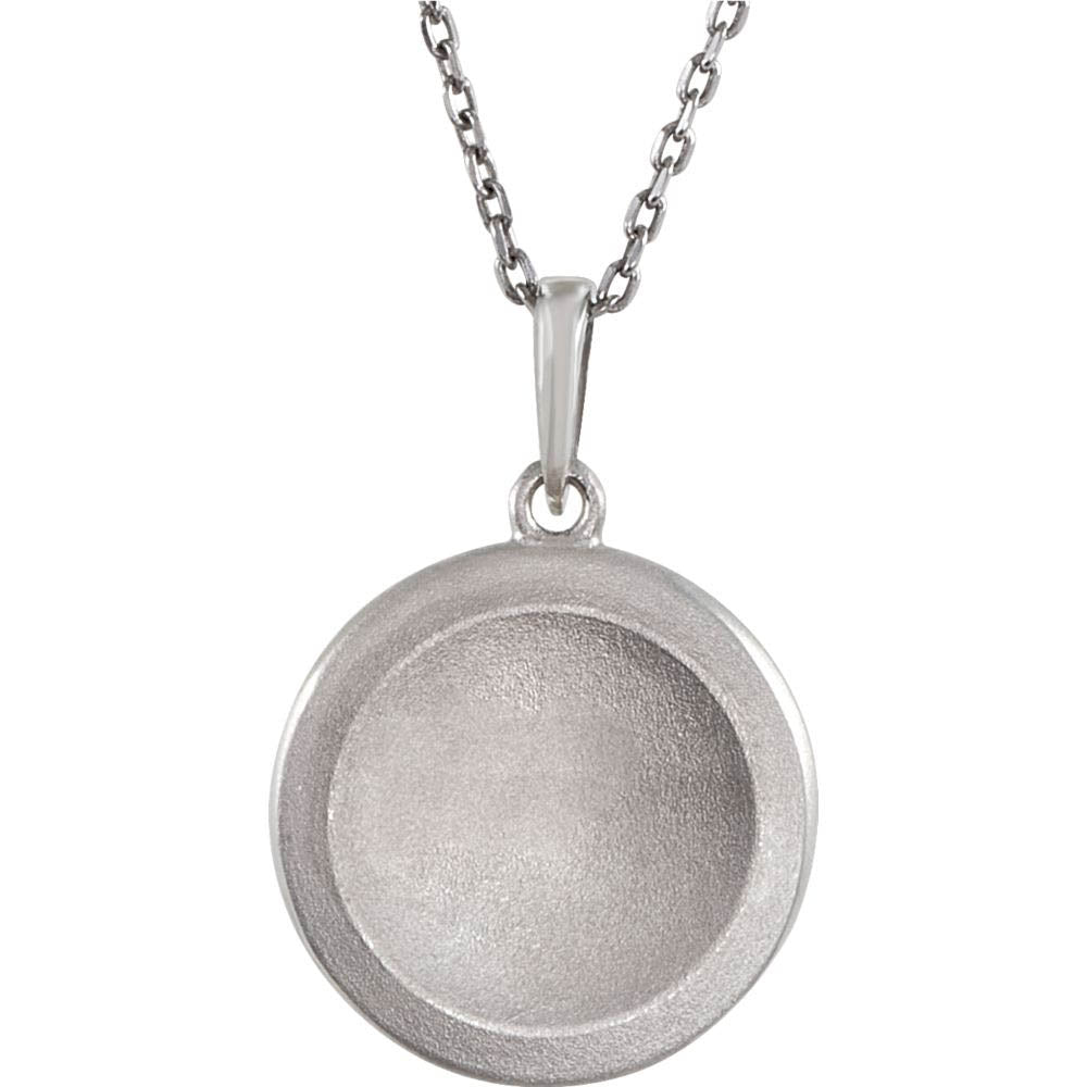 Alternate view of the The Emma Sterling Silver Diamond Block Initial C Disc Necklace, 18 In. by The Black Bow Jewelry Co.