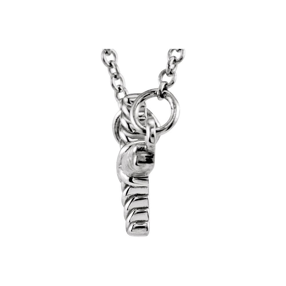 Alternate view of the 16mm Sideways Rope Cross Necklace in 14k White Gold, 16.5 Inch by The Black Bow Jewelry Co.