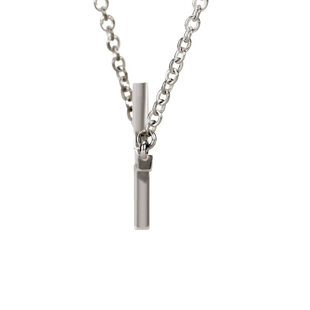 Alternate view of the 28mm Polished Sideways Cross Adjustable 14k White Gold Necklace by The Black Bow Jewelry Co.