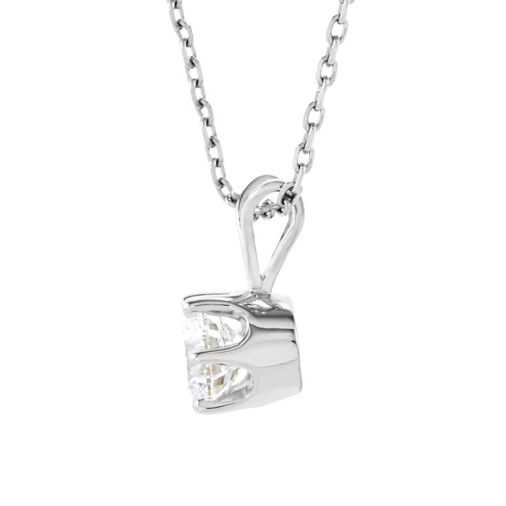Alternate view of the 1/3 Ct Round Diamond Solitaire Necklace in 14k White Gold, 18 Inch by The Black Bow Jewelry Co.