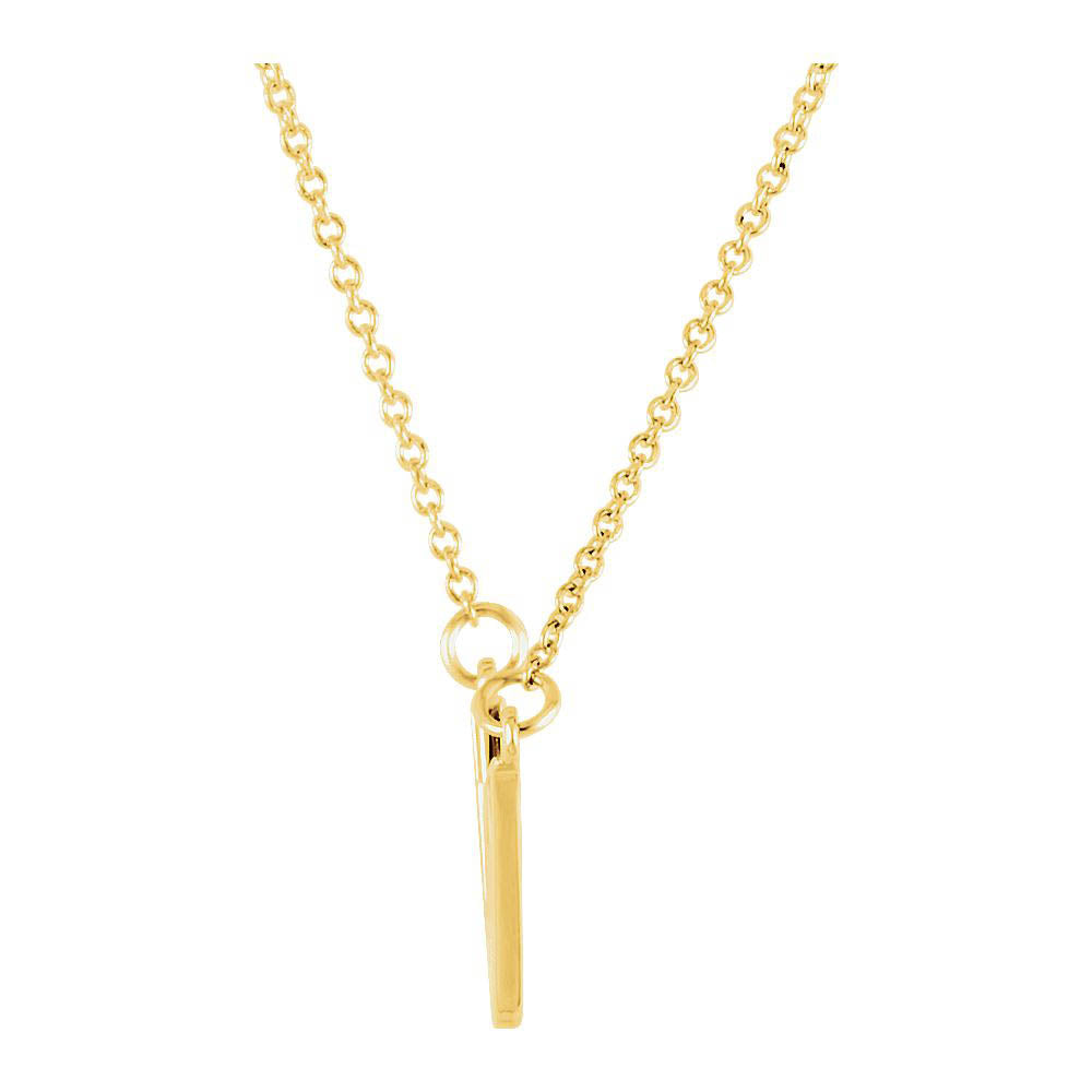 Alternate view of the Lucky Script Necklace in 14k Yellow Gold, 16.25 Inch by The Black Bow Jewelry Co.