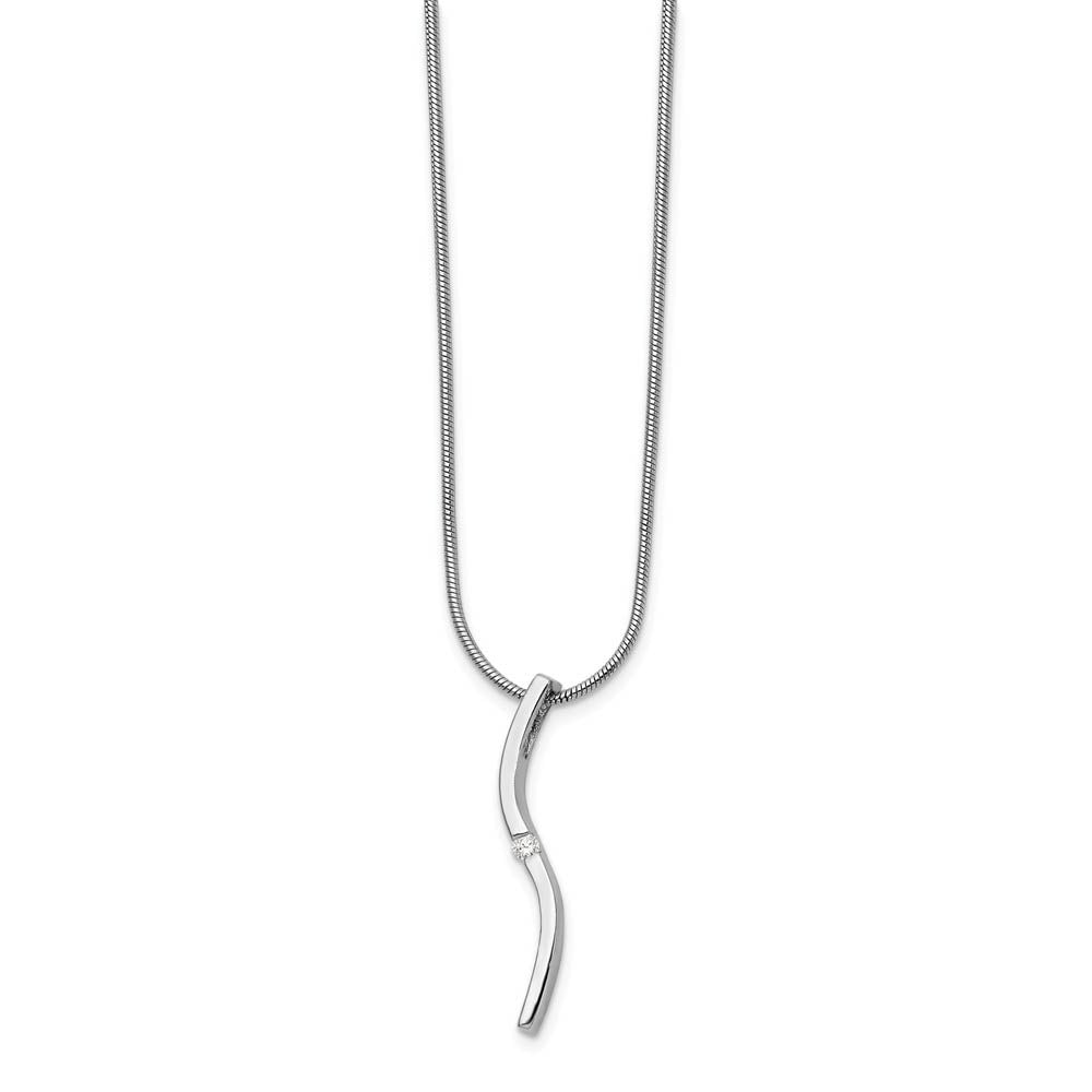 Diamond Twisted Vertical Bar Adj. Necklace in Rhodium Plated Silver, Item N10552 by The Black Bow Jewelry Co.