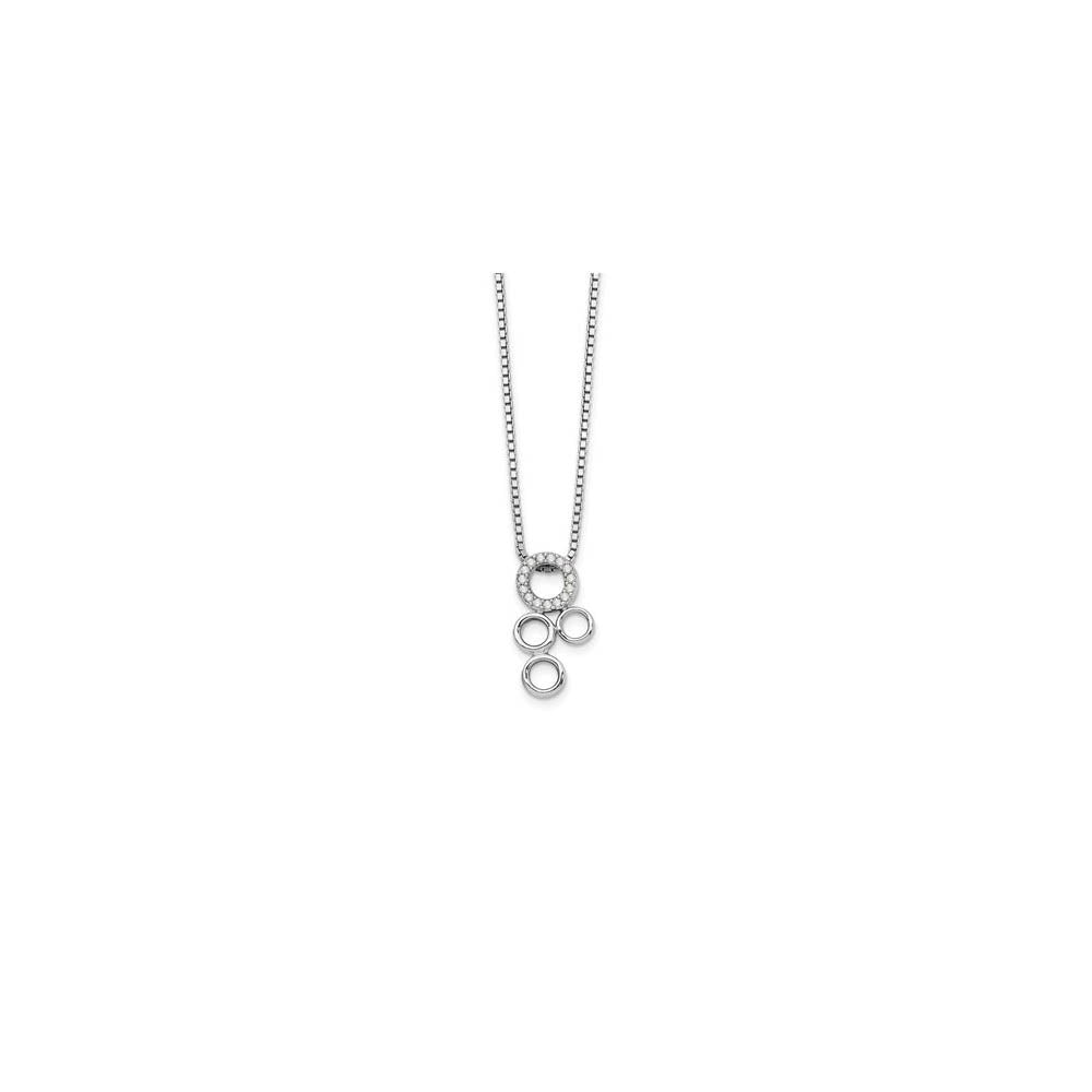 Multi Circle Diamond Necklace in Rhodium Plated Silver, 18-20 Inch, Item N10617 by The Black Bow Jewelry Co.