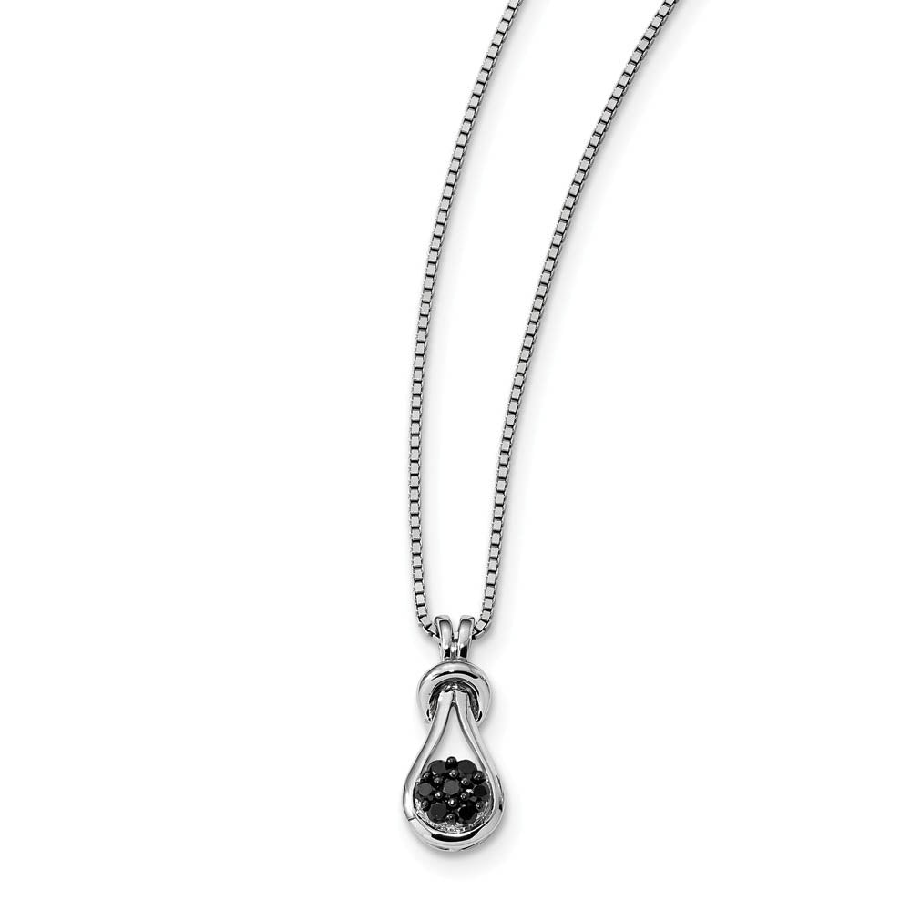 1/5 Cttw Black Diamond Love Knot Necklace in Sterling Silver, Item N10756 by The Black Bow Jewelry Co.
