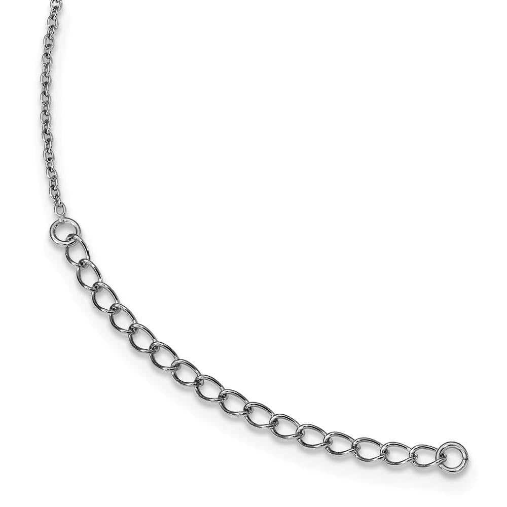 Alternate view of the 1/6 Cttw White & Black Diamond 13mm Heart Necklace in Sterling Silver by The Black Bow Jewelry Co.