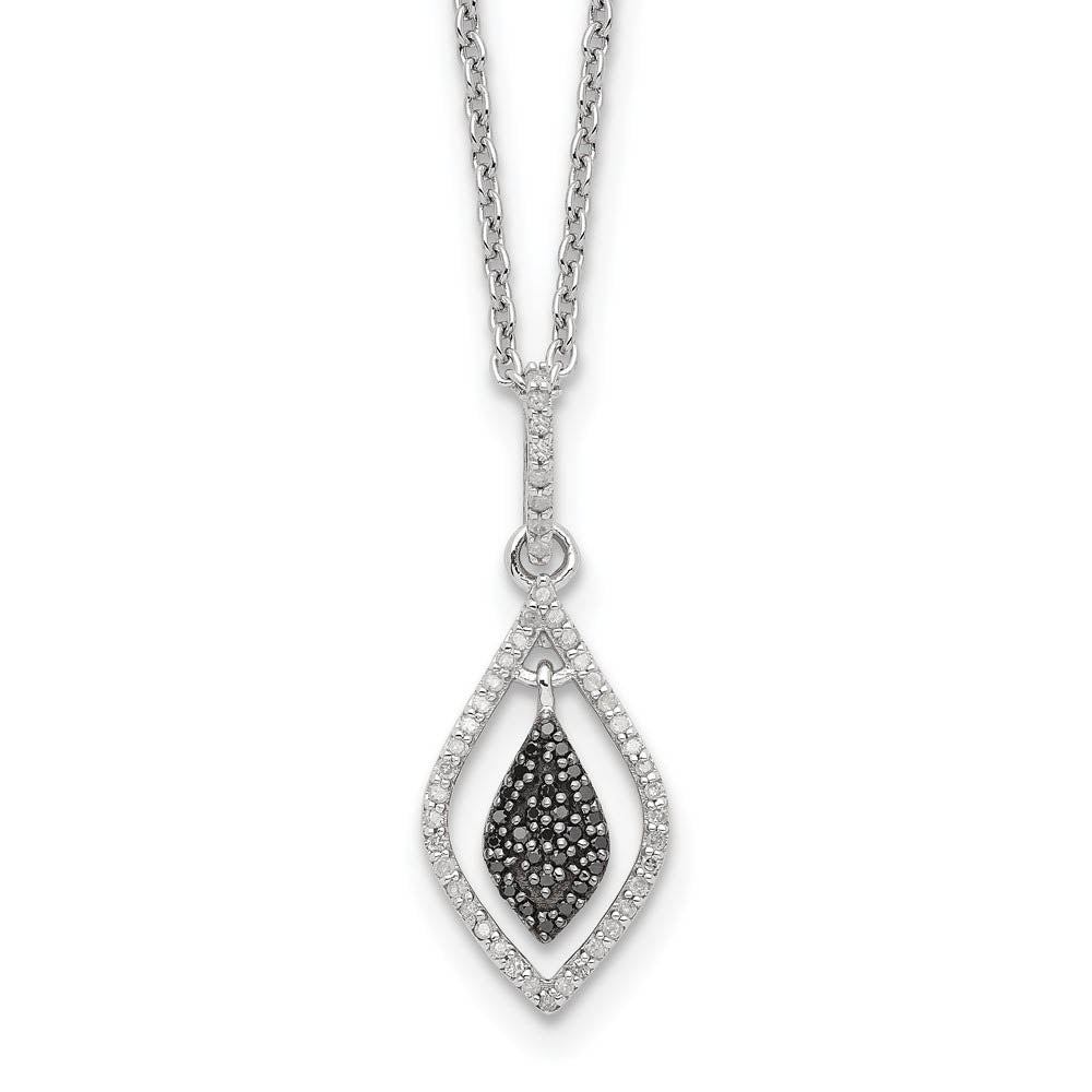 1/5 Ctw Black & White Diamond Double Marquise Sterling Silver Necklace, Item N10868 by The Black Bow Jewelry Co.
