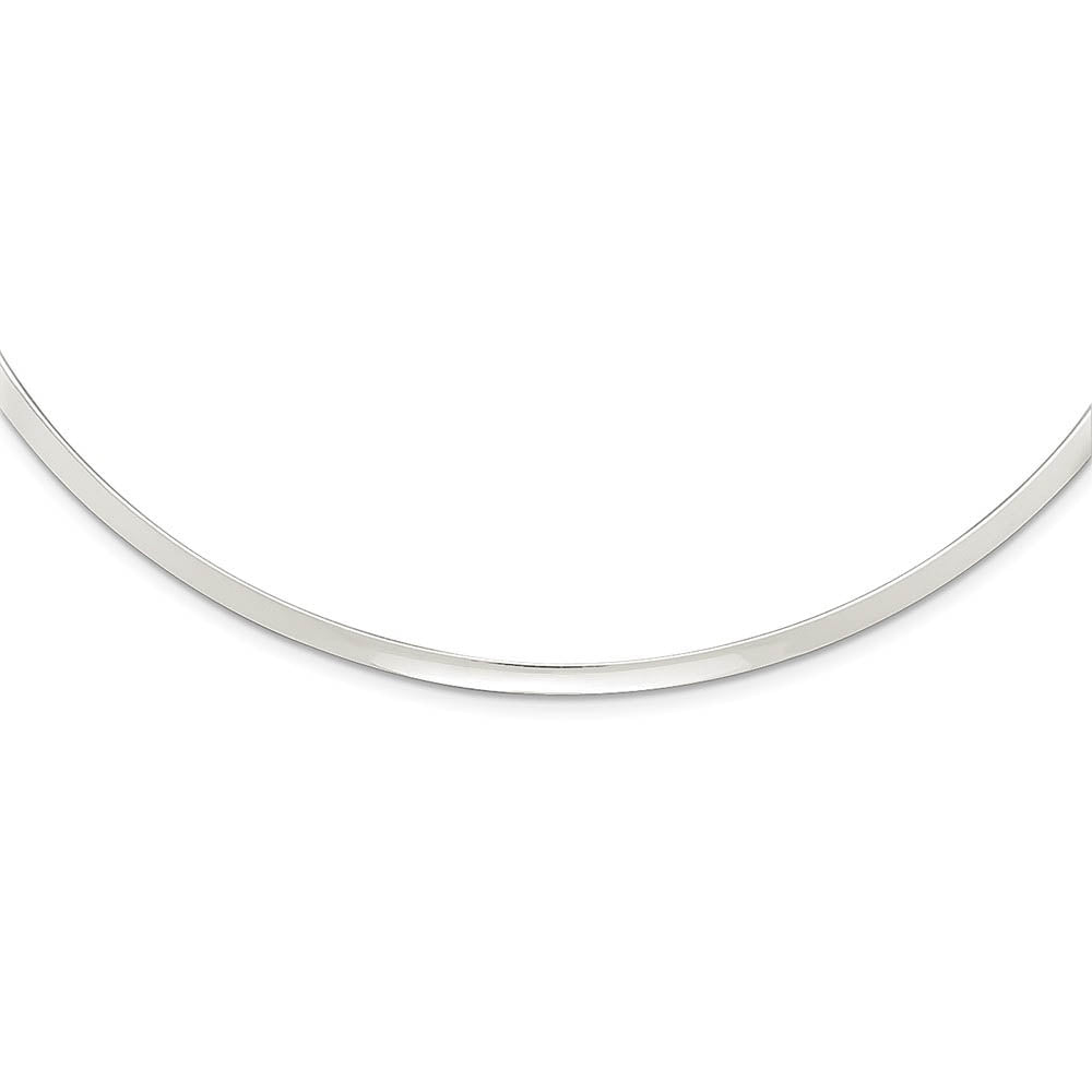 3mm Sterling Silver Polished Slip On Neck Collar, 14 Inch, Item N10906 by The Black Bow Jewelry Co.