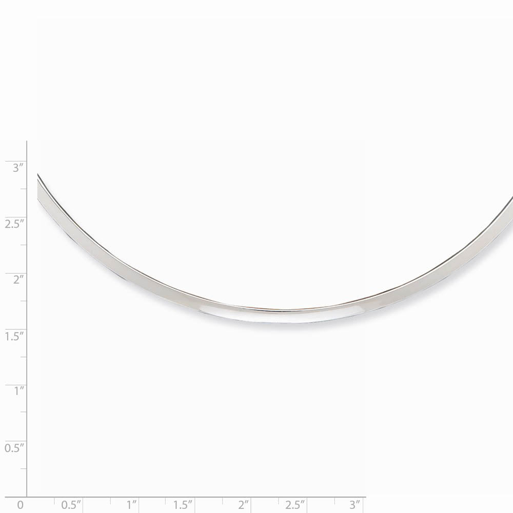 Alternate view of the 3mm Sterling Silver Polished Slip On Neck Collar, 14 Inch by The Black Bow Jewelry Co.