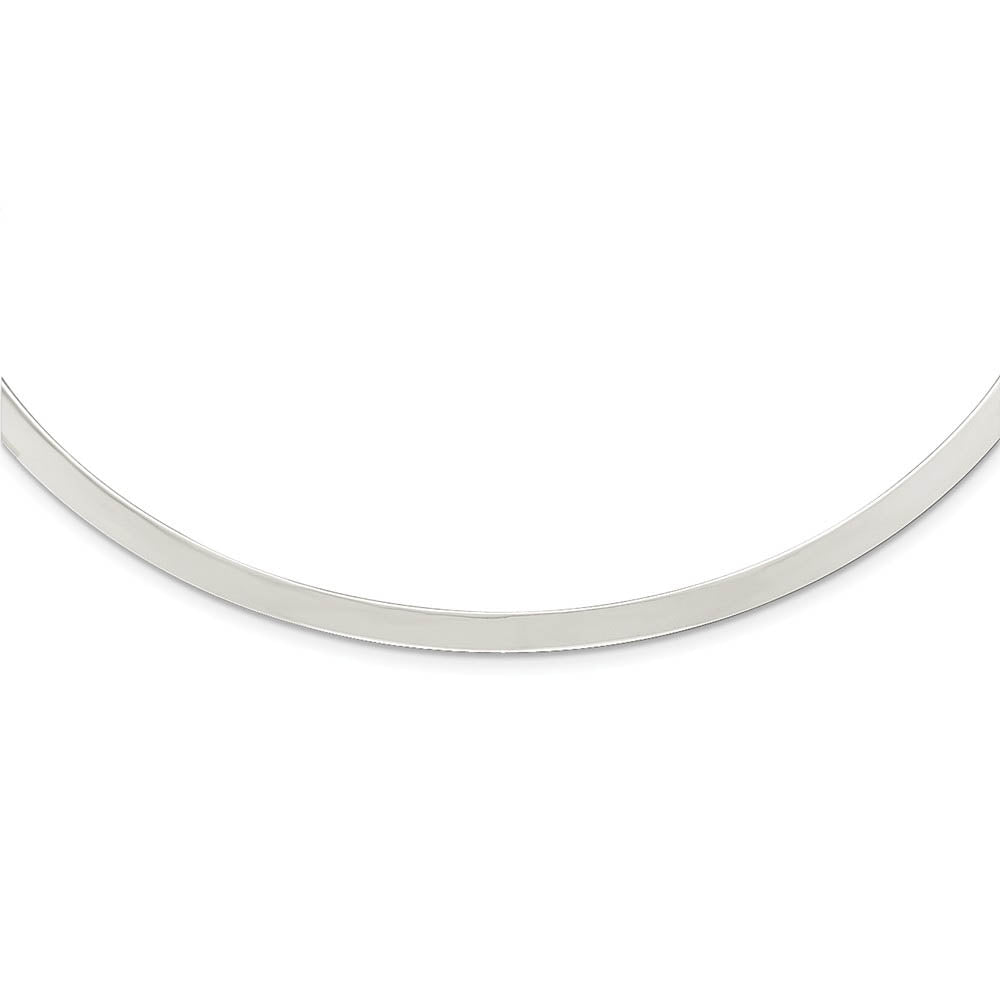 4mm Sterling Silver Polished Slip On Neck Collar, 14 Inch, Item N10907 by The Black Bow Jewelry Co.
