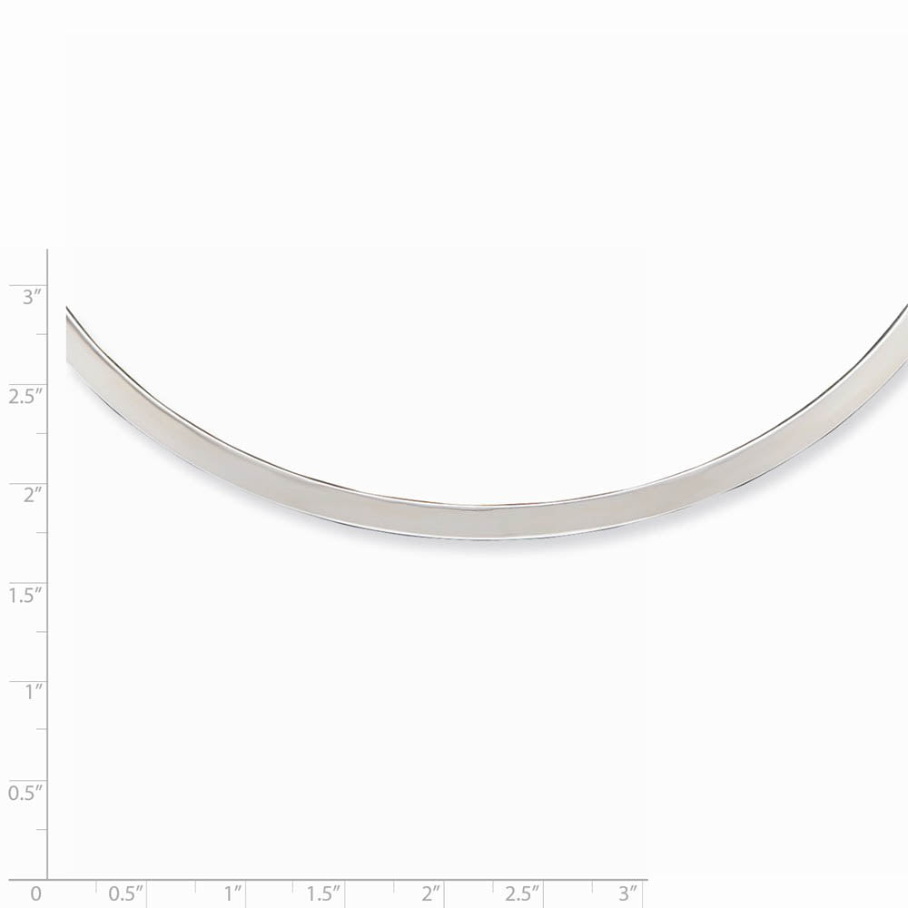 Alternate view of the 4mm Sterling Silver Polished Slip On Neck Collar, 14 Inch by The Black Bow Jewelry Co.