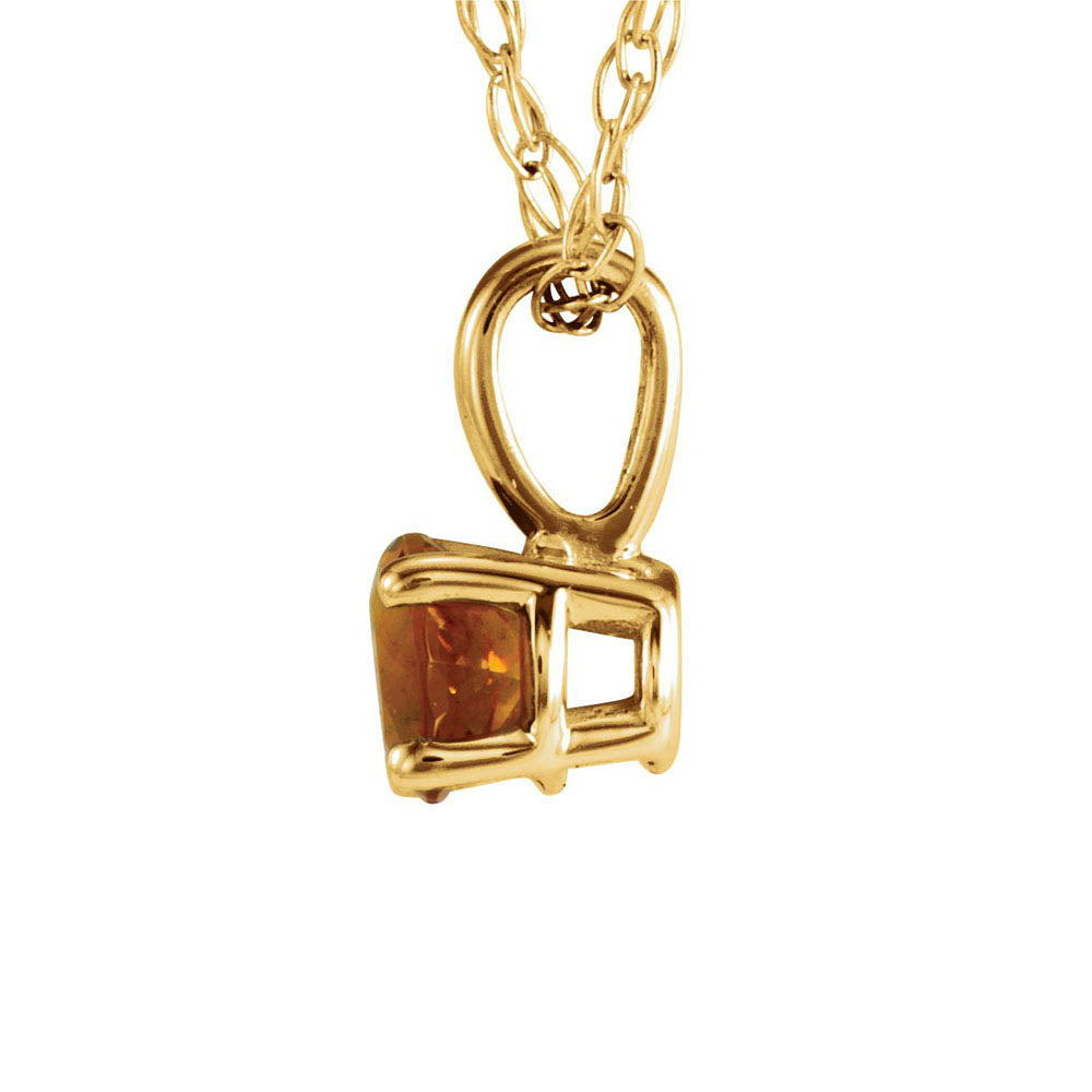 Alternate view of the Youth 3mm Round Citrine Necklace in 14k Yellow Gold, 14 Inch by The Black Bow Jewelry Co.