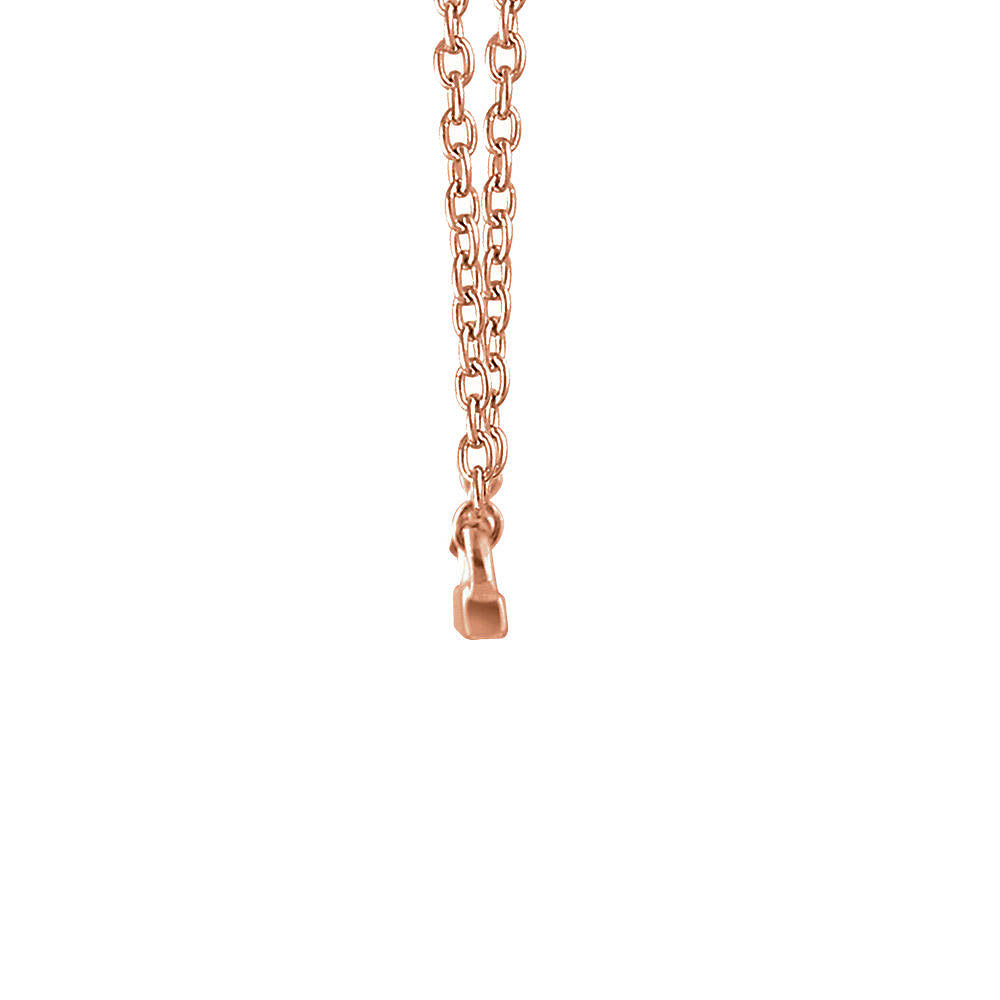 Alternate view of the 1/15 Ctw Diamond 12mm Bar Necklace in 14k Rose Gold, 16-18 Inch by The Black Bow Jewelry Co.