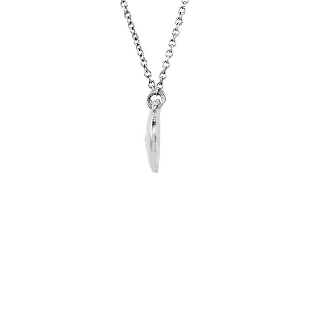 Alternate view of the Diamond Accent 10mm Domed Circle Necklace in 14k White Gold, 16.5 Inch by The Black Bow Jewelry Co.