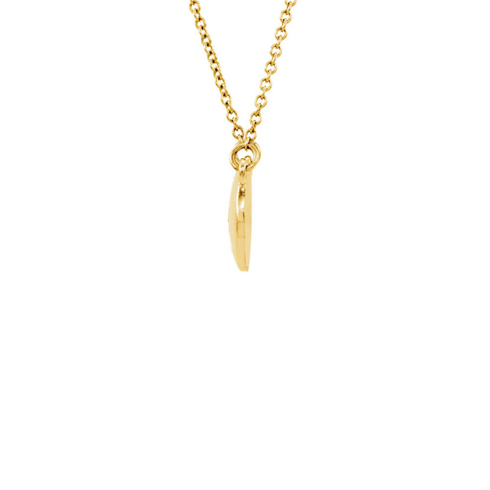 Alternate view of the Diamond Accent 10mm Domed Circle Necklace in 14k Yellow Gold 16.5 Inch by The Black Bow Jewelry Co.