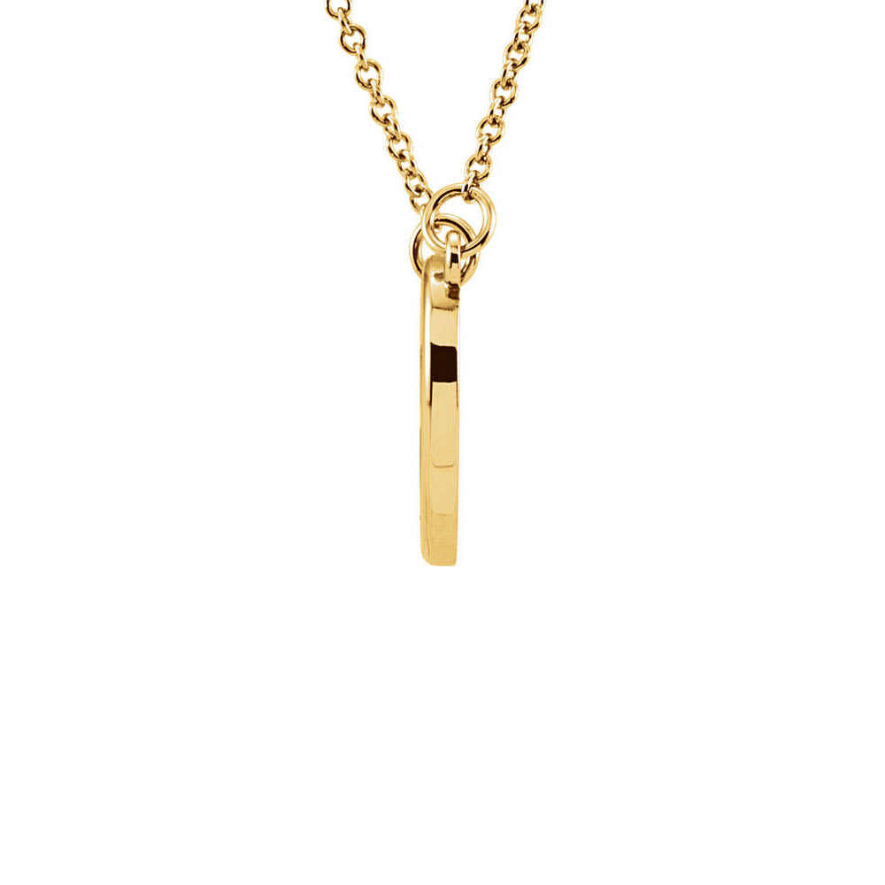 Alternate view of the Polished 13mm Heart Necklace in 14k Yellow Gold, 16 Inch by The Black Bow Jewelry Co.