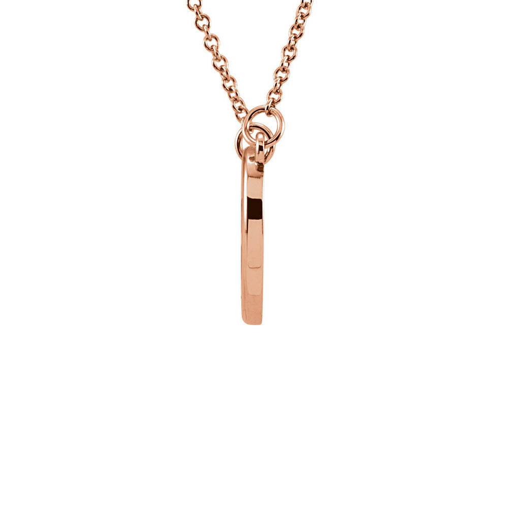 Alternate view of the Polished 16mm Heart Necklace in 14k Rose Gold, 16 Inch by The Black Bow Jewelry Co.