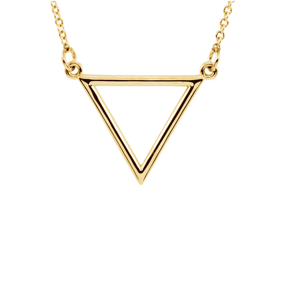 Polished 15x19mm Triangle Necklace in 14k Yellow Gold, 16 Inch, Item N11035 by The Black Bow Jewelry Co.