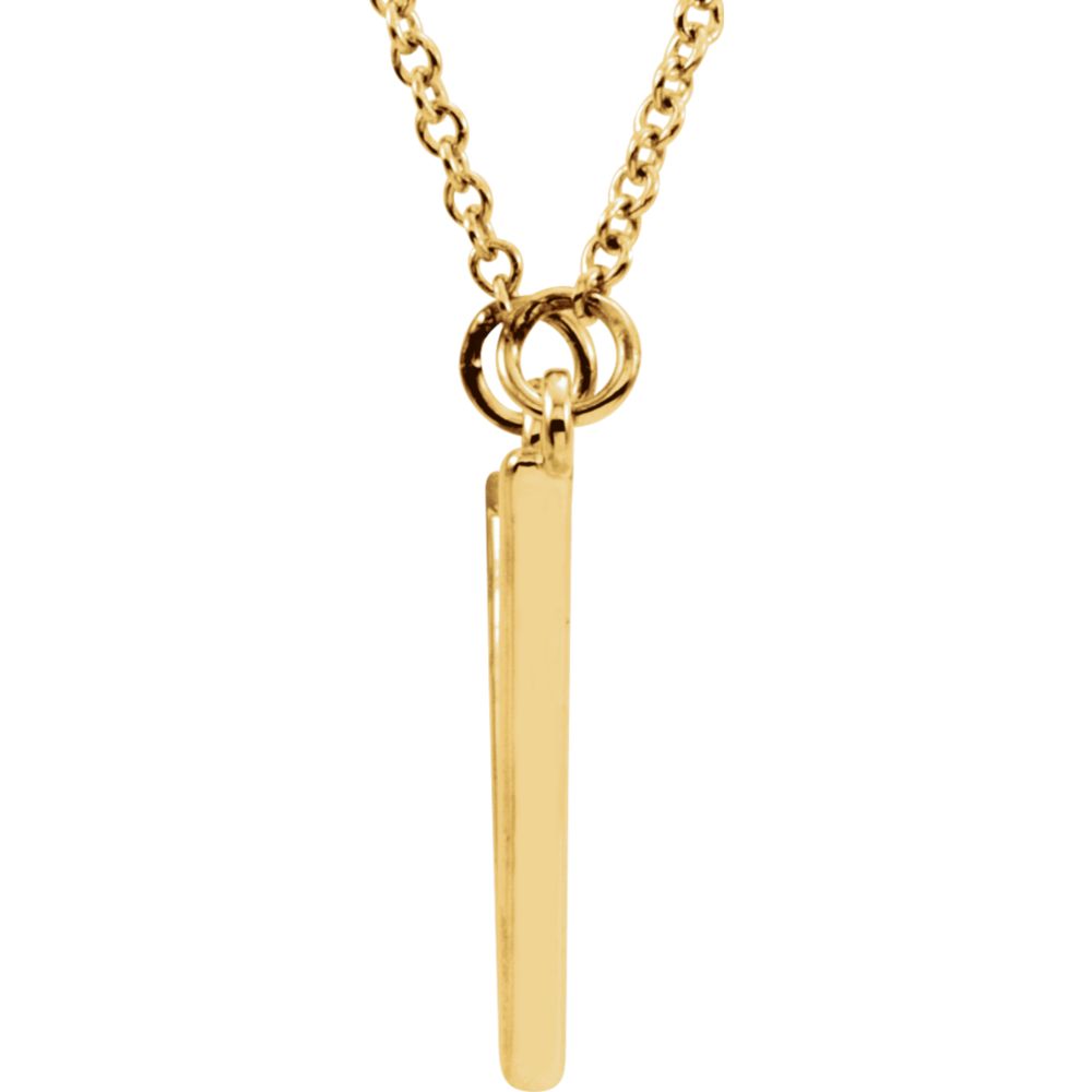 Alternate view of the Polished 15x19mm Triangle Necklace in 14k Yellow Gold, 16 Inch by The Black Bow Jewelry Co.