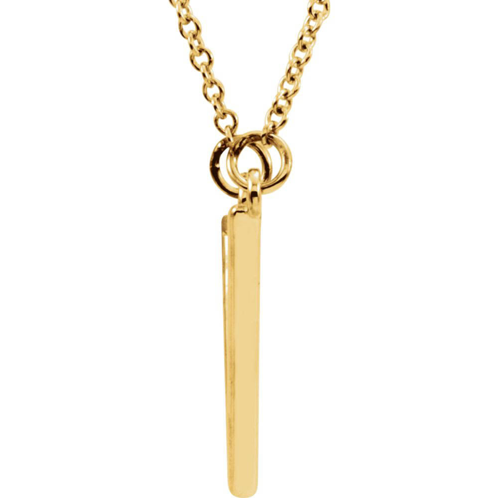 Alternate view of the Polished 15x19mm Triangle Necklace in 14k Yellow Gold, 16 Inch by The Black Bow Jewelry Co.