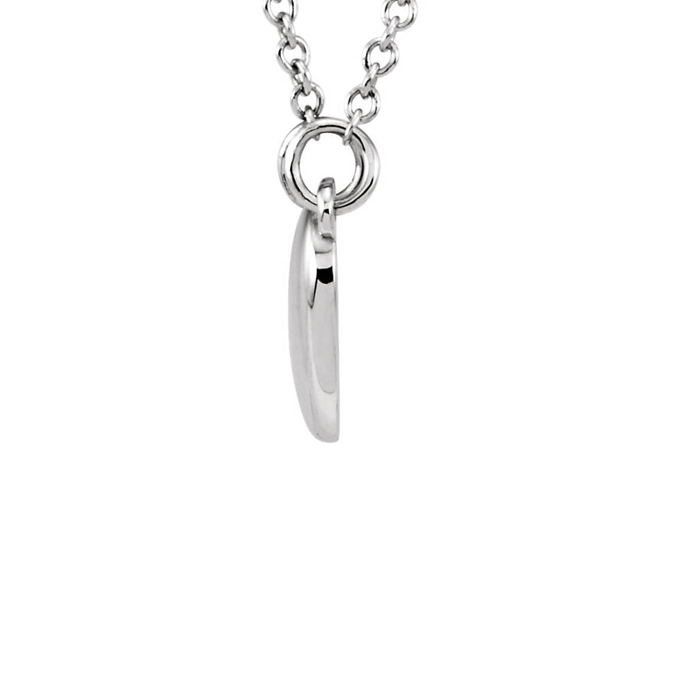 Alternate view of the Polished 9mm Classic Heart Necklace in 14k White Gold, 18 Inch by The Black Bow Jewelry Co.