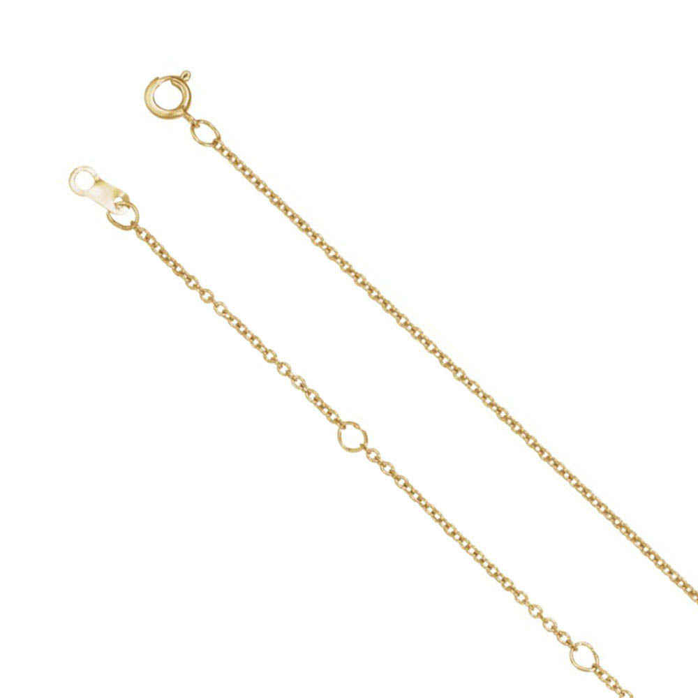 1mm 14k Yellow Gold Solid Cable Chain Adjustable 16-18 Inch Necklace, Item N11489 by The Black Bow Jewelry Co.