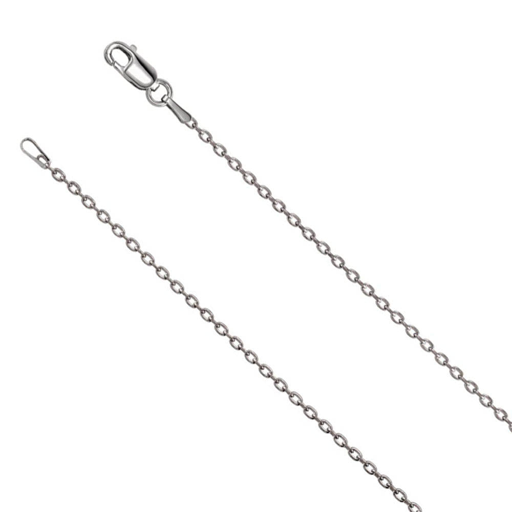 14k White Gold Solid Cable Chain Lobster Clasp Necklace