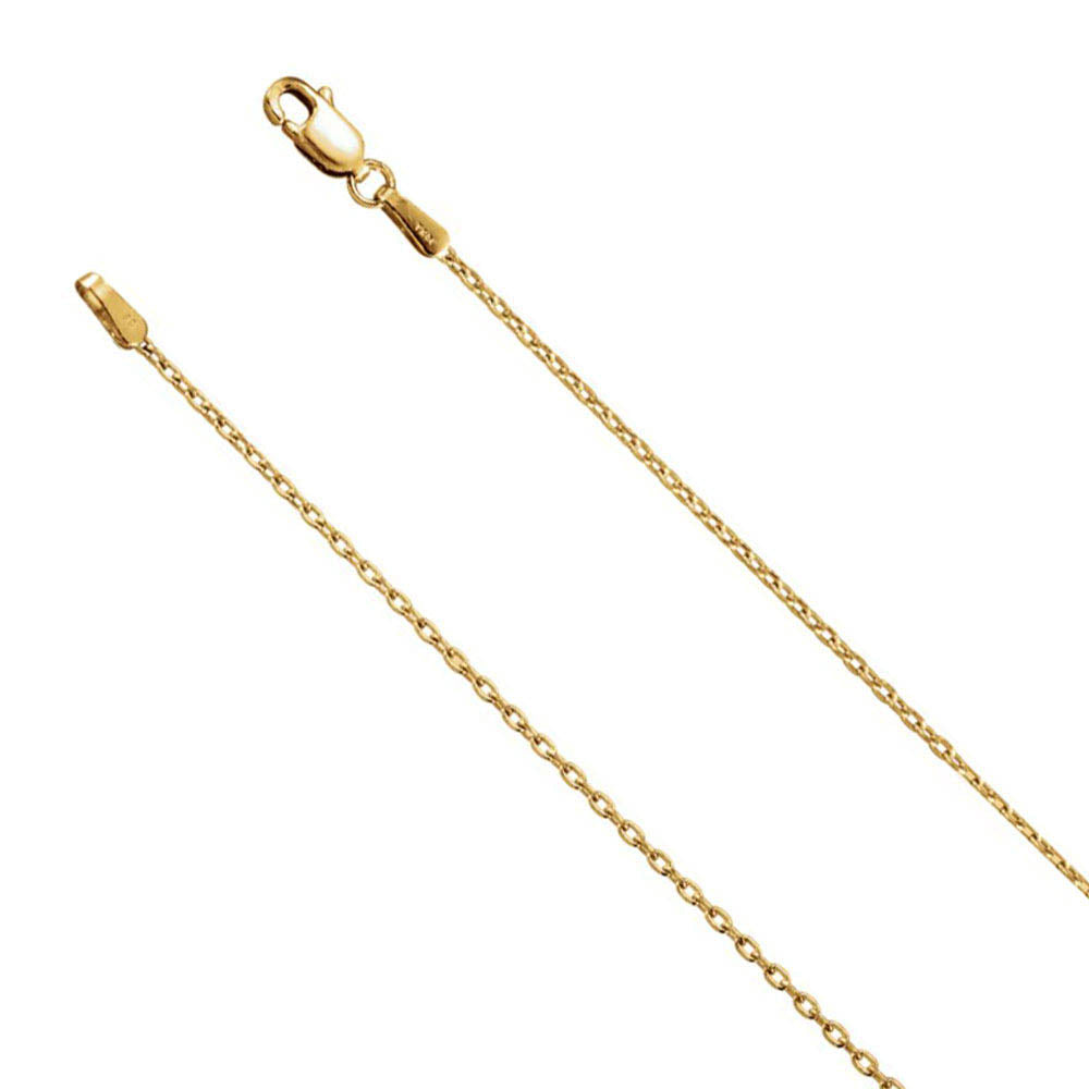 1.5mm 14k Yellow Gold Solid Cable Chain Lobster Clasp Necklace, Item N11501 by The Black Bow Jewelry Co.