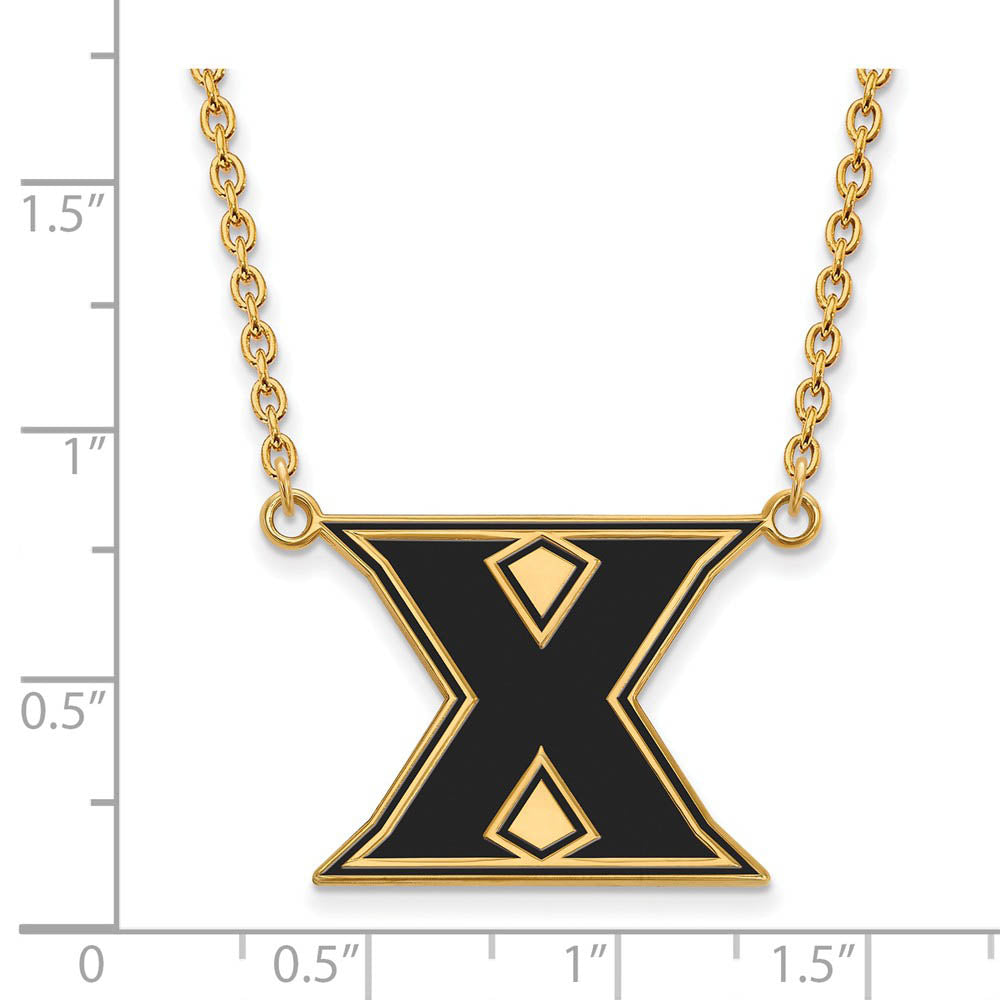 Alternate view of the 14k Gold Plated Silver Xavier U Large Enameled 'X' Pendant Necklace by The Black Bow Jewelry Co.
