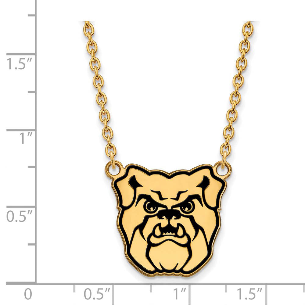Alternate view of the 14k Gold Plated Silver Butler U Enamel Large Pendant Necklace by The Black Bow Jewelry Co.