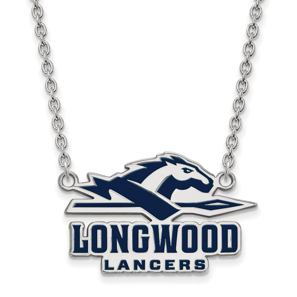 Sterling Silver Longwood U Large Enamel Pendant Necklace, Item N11577 by The Black Bow Jewelry Co.