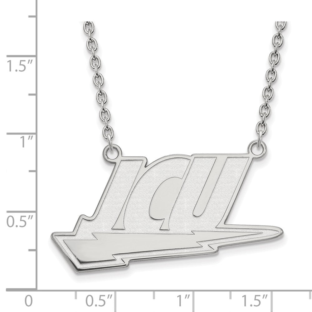 Alternate view of the 10k White Gold John Carroll U Large Pendant Necklace by The Black Bow Jewelry Co.