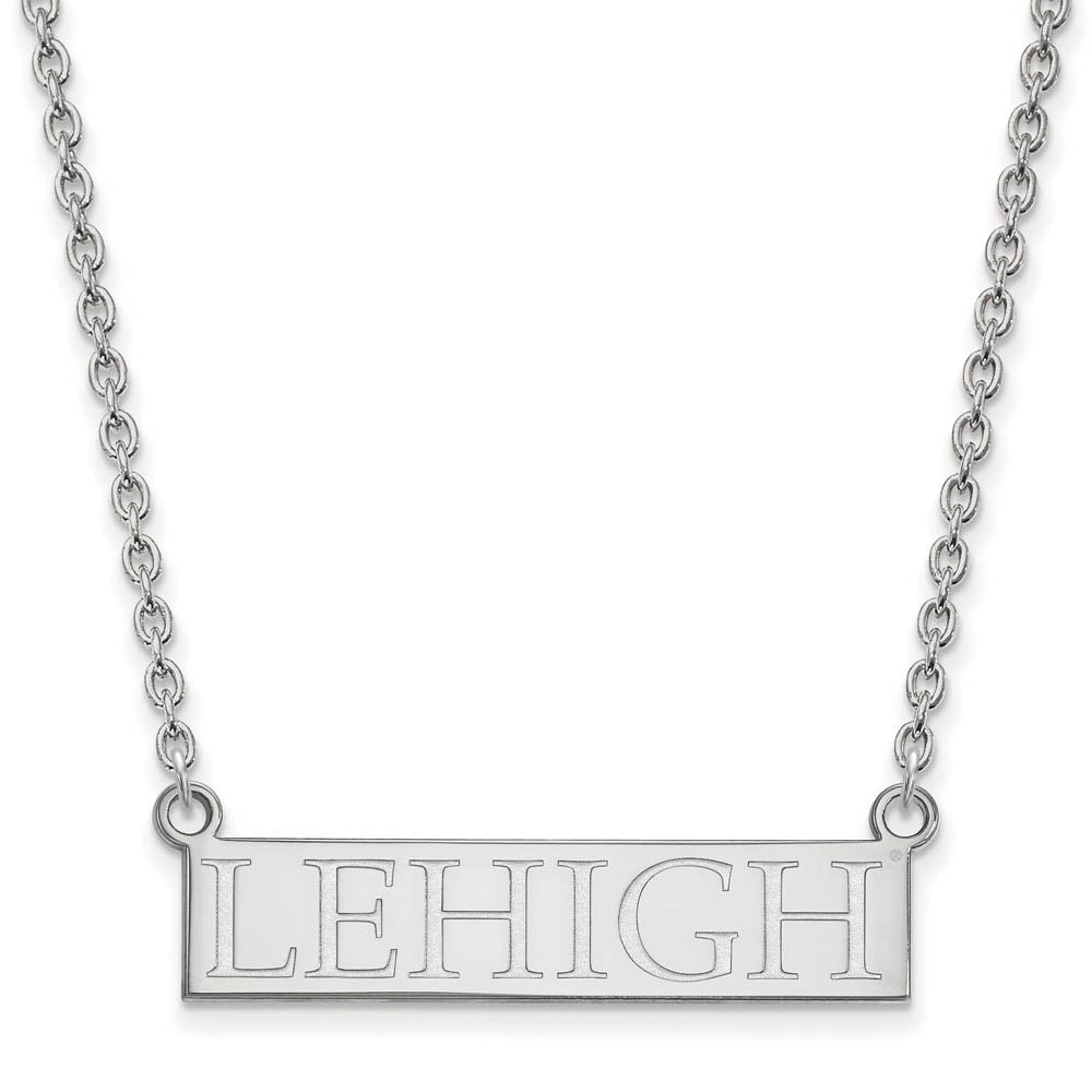 10k White Gold Lehigh U Large Pendant Necklace, Item N11640 by The Black Bow Jewelry Co.