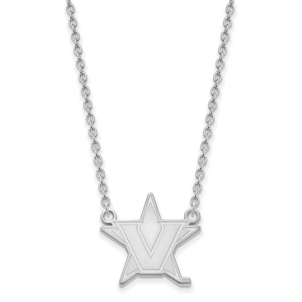 Alternate view of the 10k White Gold Vanderbilt U Large Pendant Necklace by The Black Bow Jewelry Co.