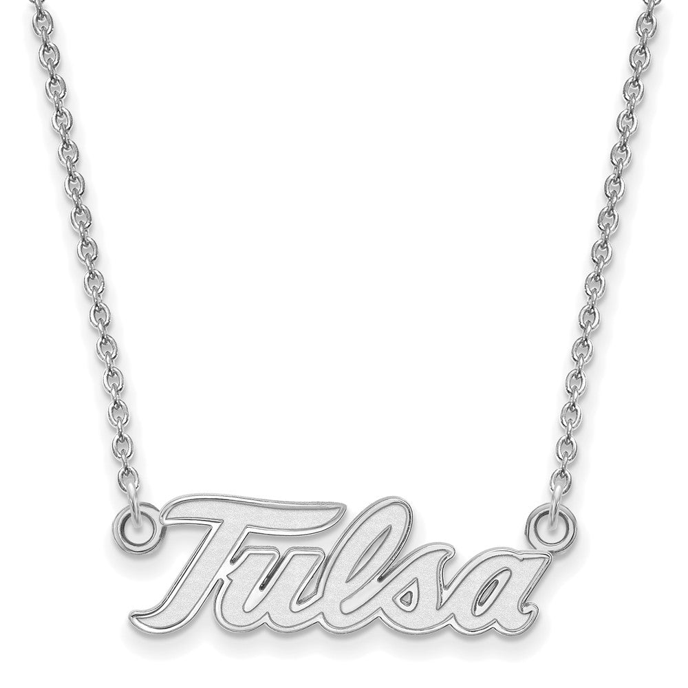 10k White Gold The U of Tulsa Large Pendant Necklace, Item N11673 by The Black Bow Jewelry Co.