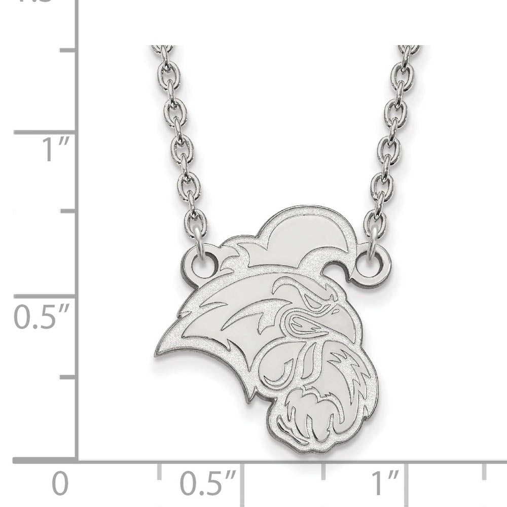 Alternate view of the 10k White Gold Coastal Carolina U Large Pendant Necklace by The Black Bow Jewelry Co.
