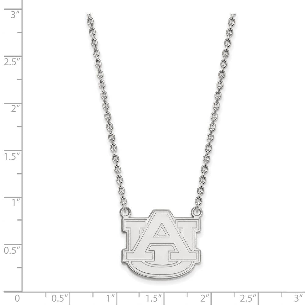 Alternate view of the 10k White Gold Auburn U Large 'AU' Pendant Necklace by The Black Bow Jewelry Co.