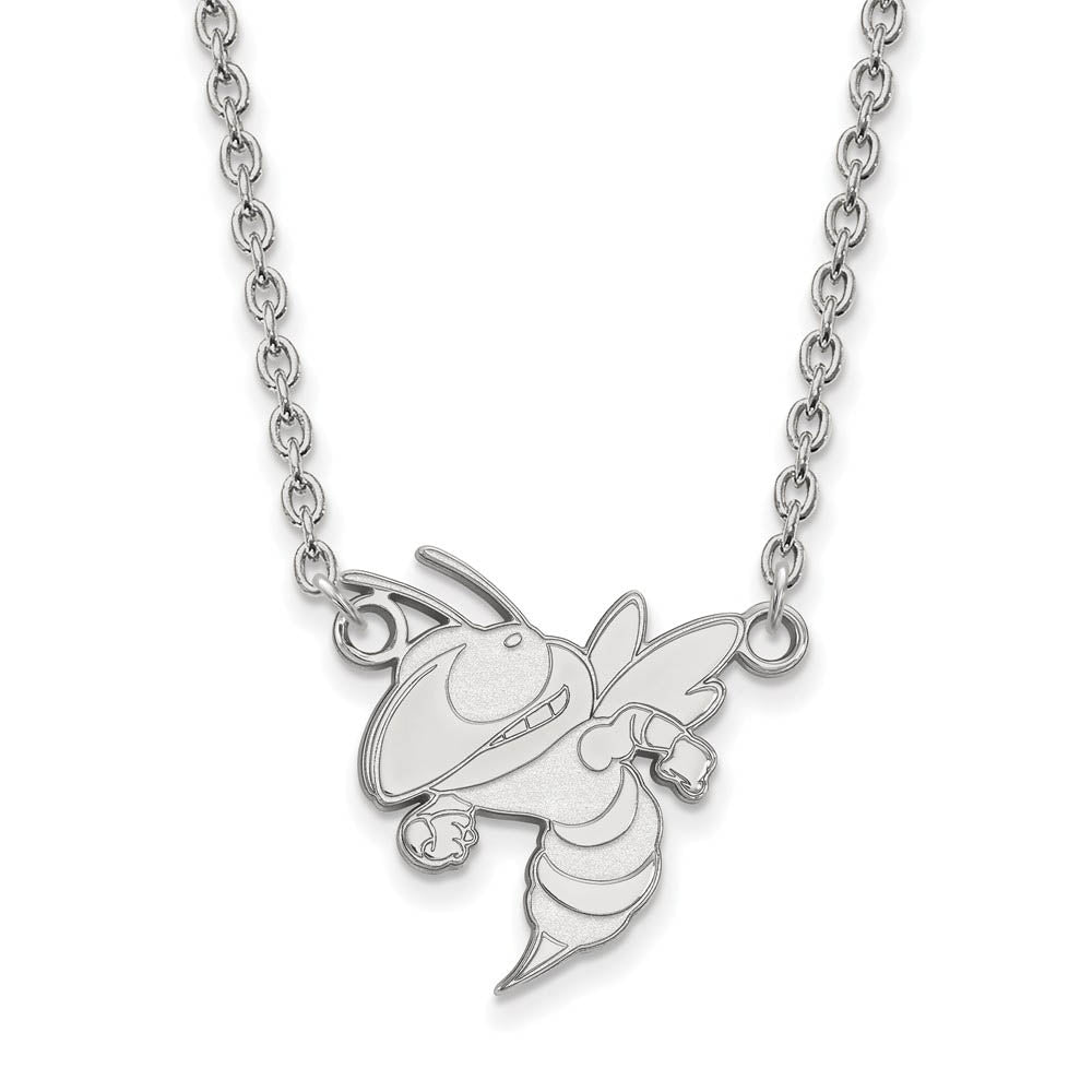 10k White Gold Georgia Technology Large Pendant Necklace, Item N11779 by The Black Bow Jewelry Co.