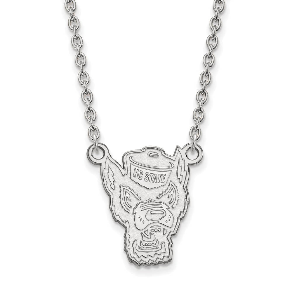 10k White Gold North Carolina Large Pendant Necklace, Item N11800 by The Black Bow Jewelry Co.