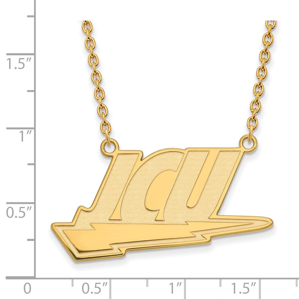 Alternate view of the 10k Yellow Gold John Carroll U Large Pendant Necklace by The Black Bow Jewelry Co.