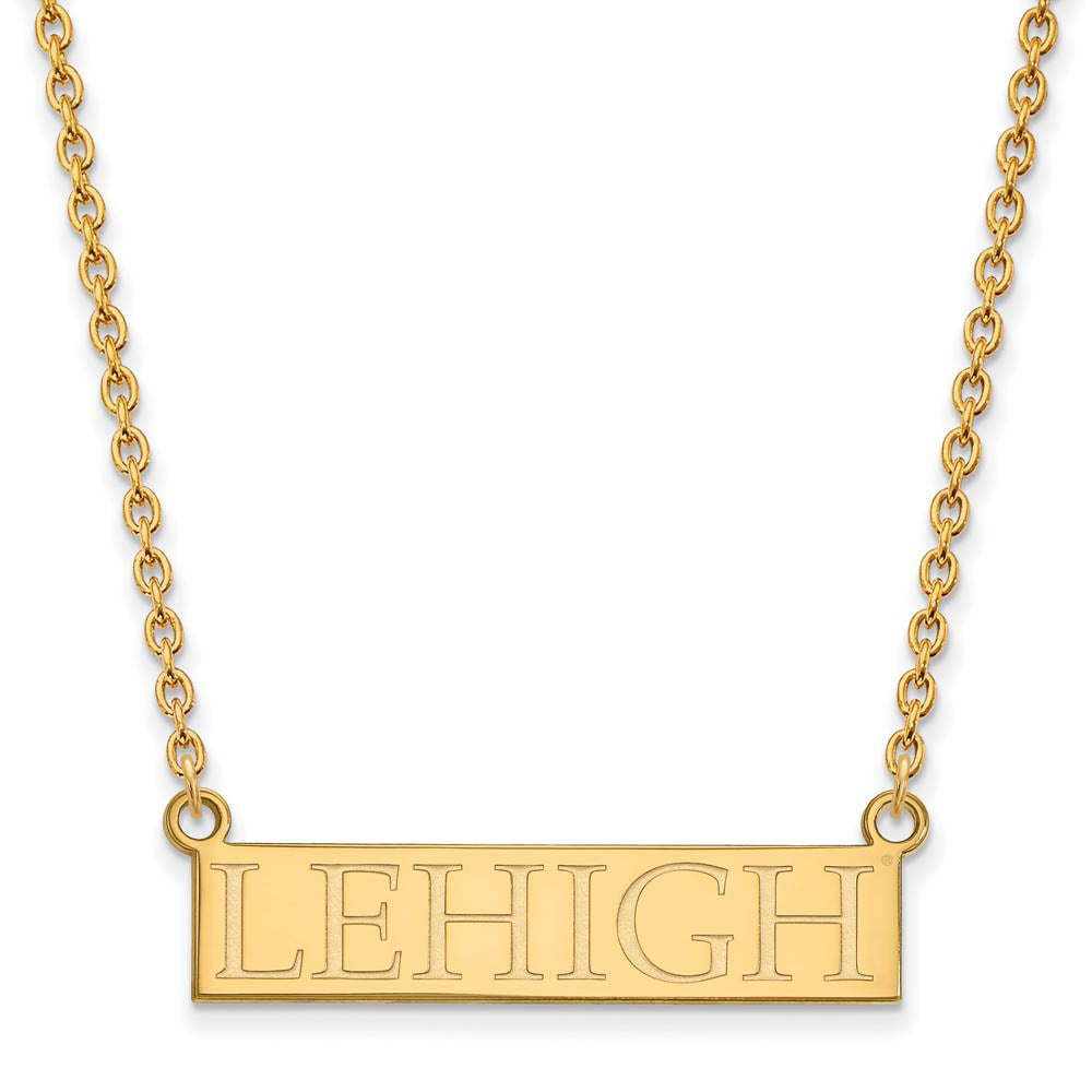 10k Yellow Gold Lehigh U Large Pendant Necklace, Item N11828 by The Black Bow Jewelry Co.