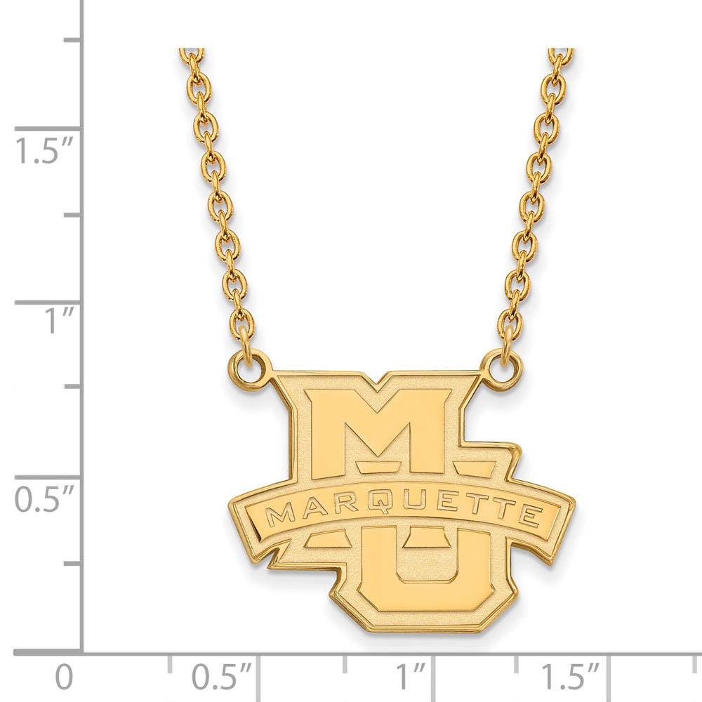 Alternate view of the 10k Yellow Gold Marquette U Large Pendant Necklace by The Black Bow Jewelry Co.