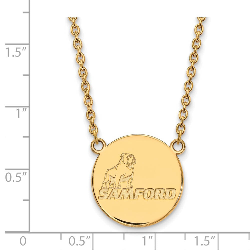 Alternate view of the 10k Yellow Gold Samford U Large Pendant Necklace by The Black Bow Jewelry Co.